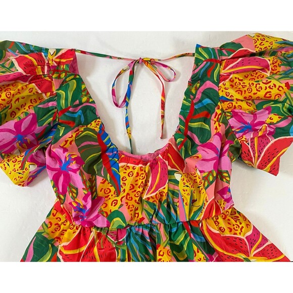 Shein VCay Riccolta Carta Pap 21 Floral Tropical Mini Dress Size M/6 Multi NWT - Picture 2 of 16
